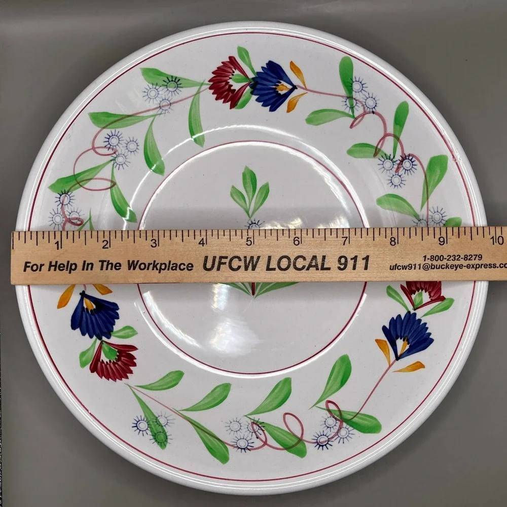 VTG 1980s Iron Stone China Serving‎ Bowl Floral S.S. Crown Japan 10